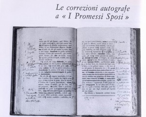 Correzioni autografe del Manzoni su una copia dei "Promessi sposi"